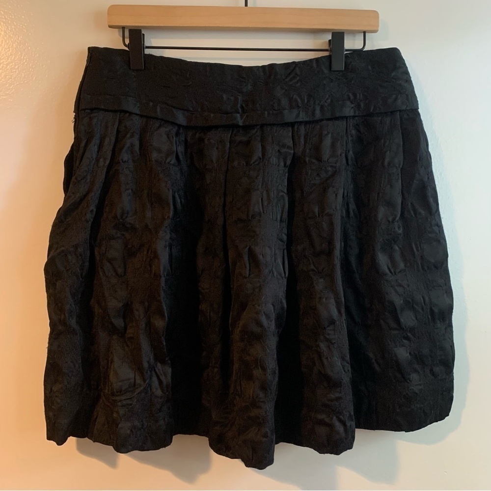 Theory Wool and Silk Textured Pleated A-line Mini Skirt Size 10